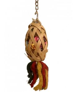 Parrot-Supplies Pineapple Pinata Natural Woven Palm Leaf Foraging Parrot Toy